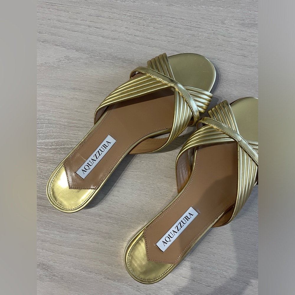 AQUAZZURA vegan leather slides